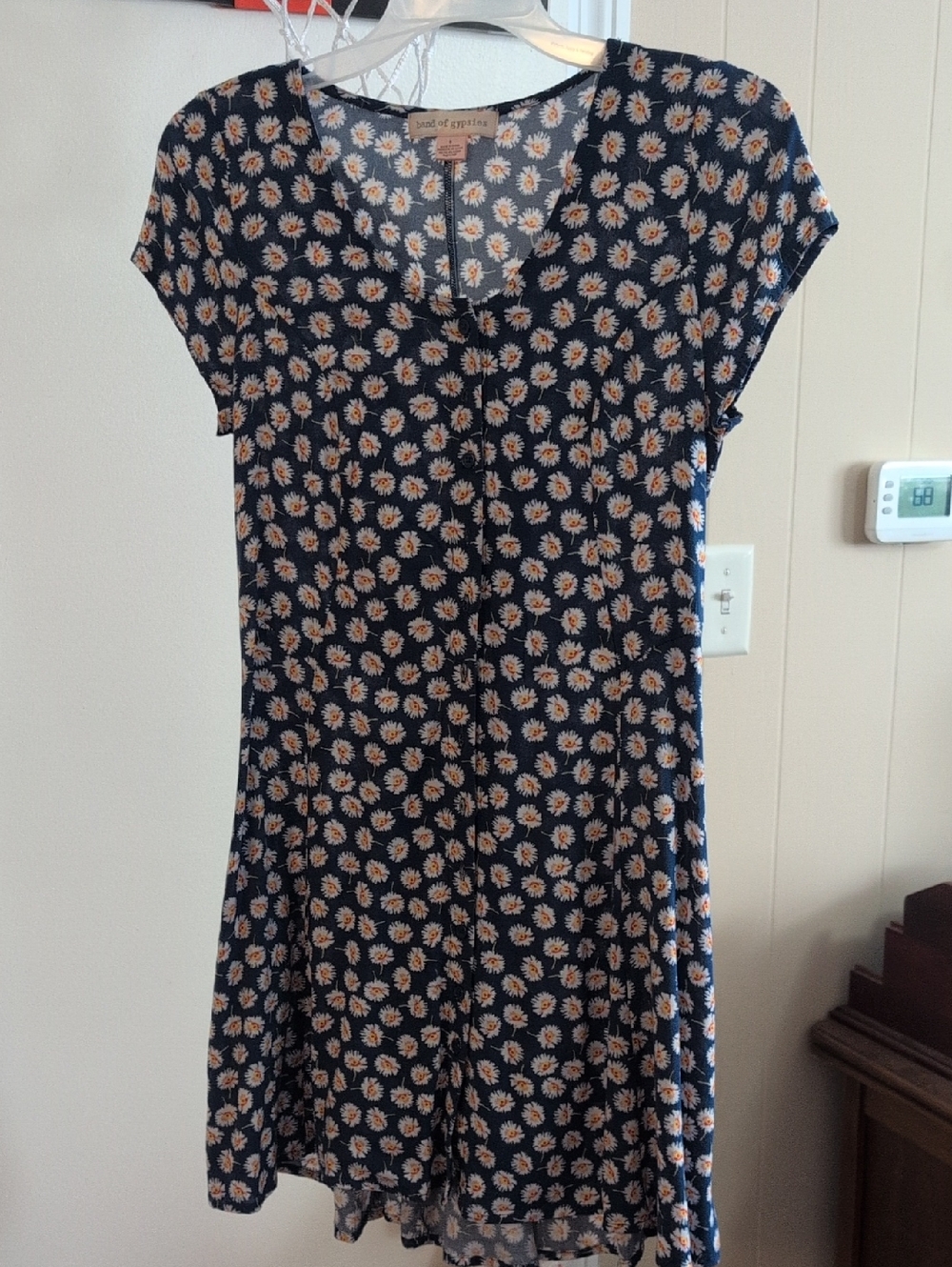 Band of Gypsies Navy Floral Button-Front Top